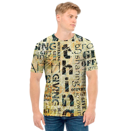 Giving And Tithing Religious Words Print Men's T-Shirt