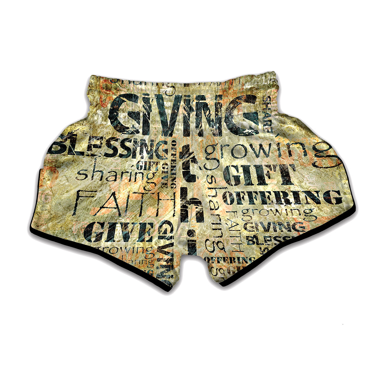 Giving And Tithing Religious Words Print Muay Thai Boxing Shorts