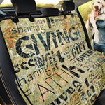 Giving And Tithing Religious Words Print Pet Car Back Seat Cover