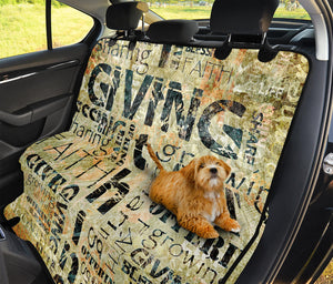 Giving And Tithing Religious Words Print Pet Car Back Seat Cover