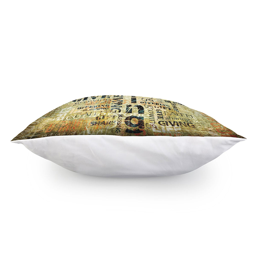 Giving And Tithing Religious Words Print Pillow Cover