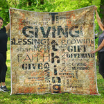 Giving And Tithing Religious Words Print Quilt