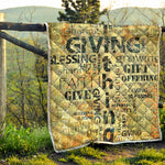 Giving And Tithing Religious Words Print Quilt
