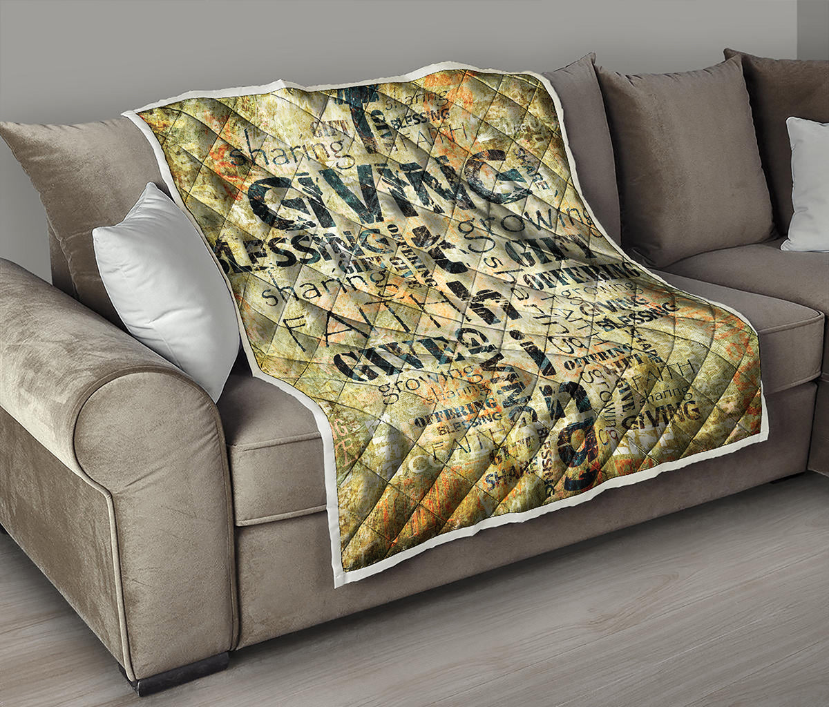 Giving And Tithing Religious Words Print Quilt