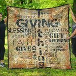 Giving And Tithing Religious Words Print Quilt