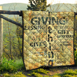 Giving And Tithing Religious Words Print Quilt