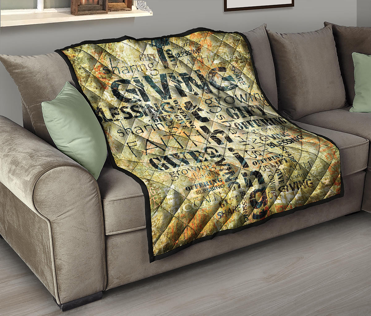 Giving And Tithing Religious Words Print Quilt