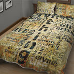 Giving And Tithing Religious Words Print Quilt Bed Set