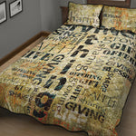 Giving And Tithing Religious Words Print Quilt Bed Set