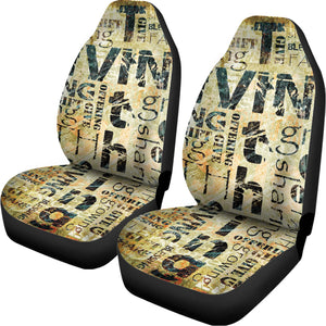 Giving And Tithing Religious Words Print Universal Fit Car Seat Covers