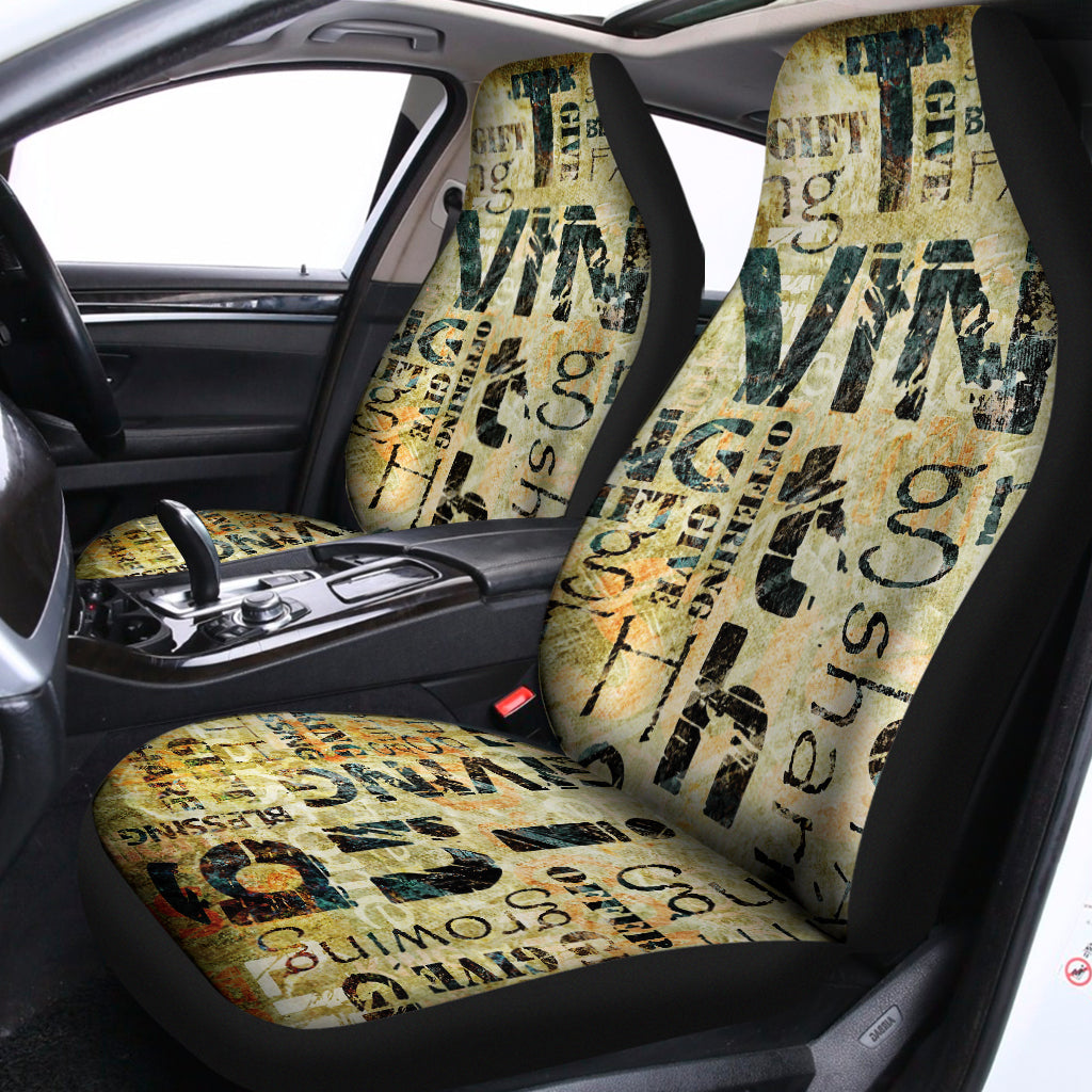 Giving And Tithing Religious Words Print Universal Fit Car Seat Covers