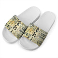 Giving And Tithing Religious Words Print White Slide Sandals