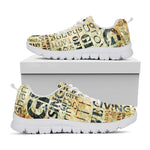 Giving And Tithing Religious Words Print White Sneakers