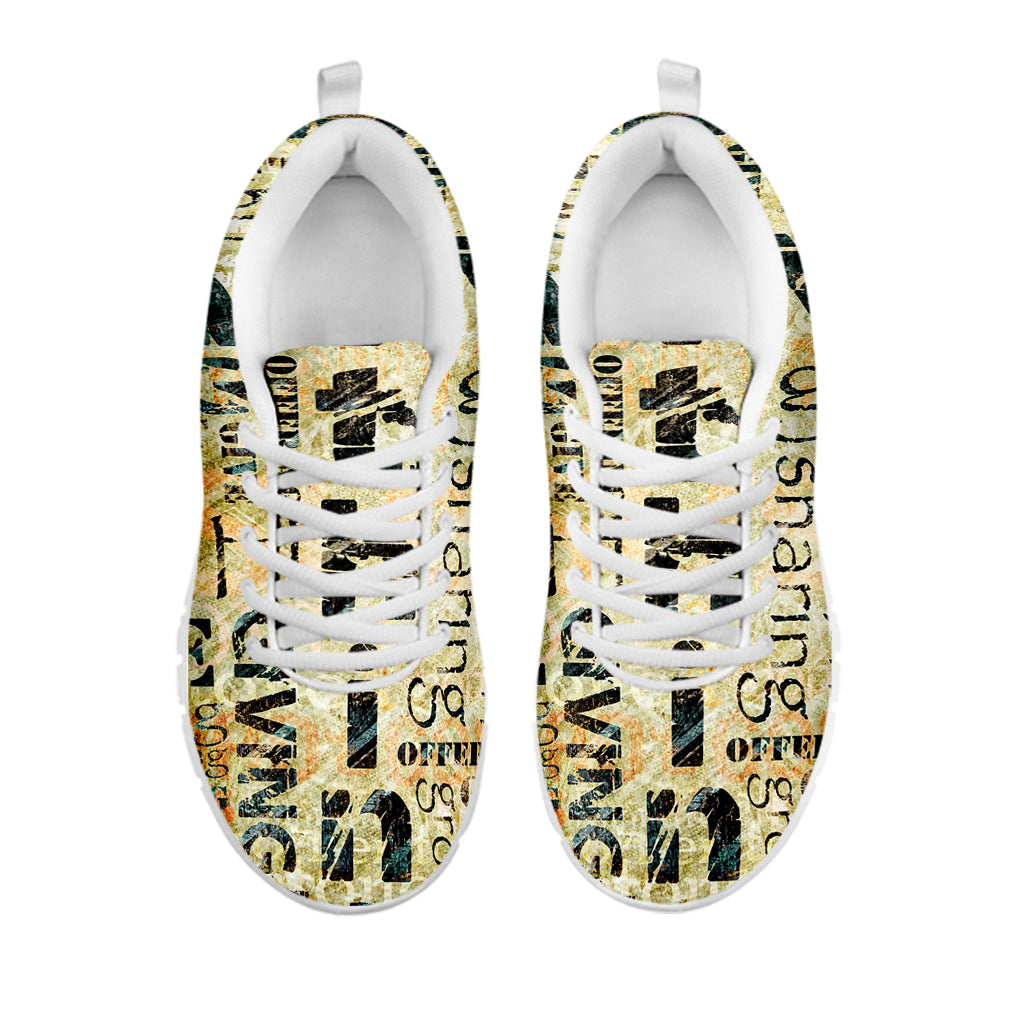 Giving And Tithing Religious Words Print White Sneakers