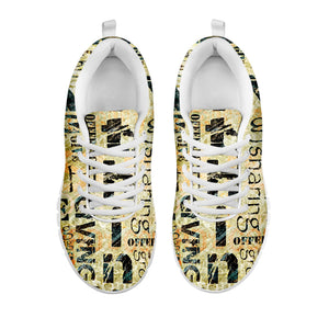 Giving And Tithing Religious Words Print White Sneakers