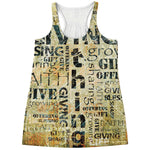 Giving And Tithing Religious Words Print Women's Racerback Tank Top