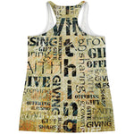 Giving And Tithing Religious Words Print Women's Racerback Tank Top