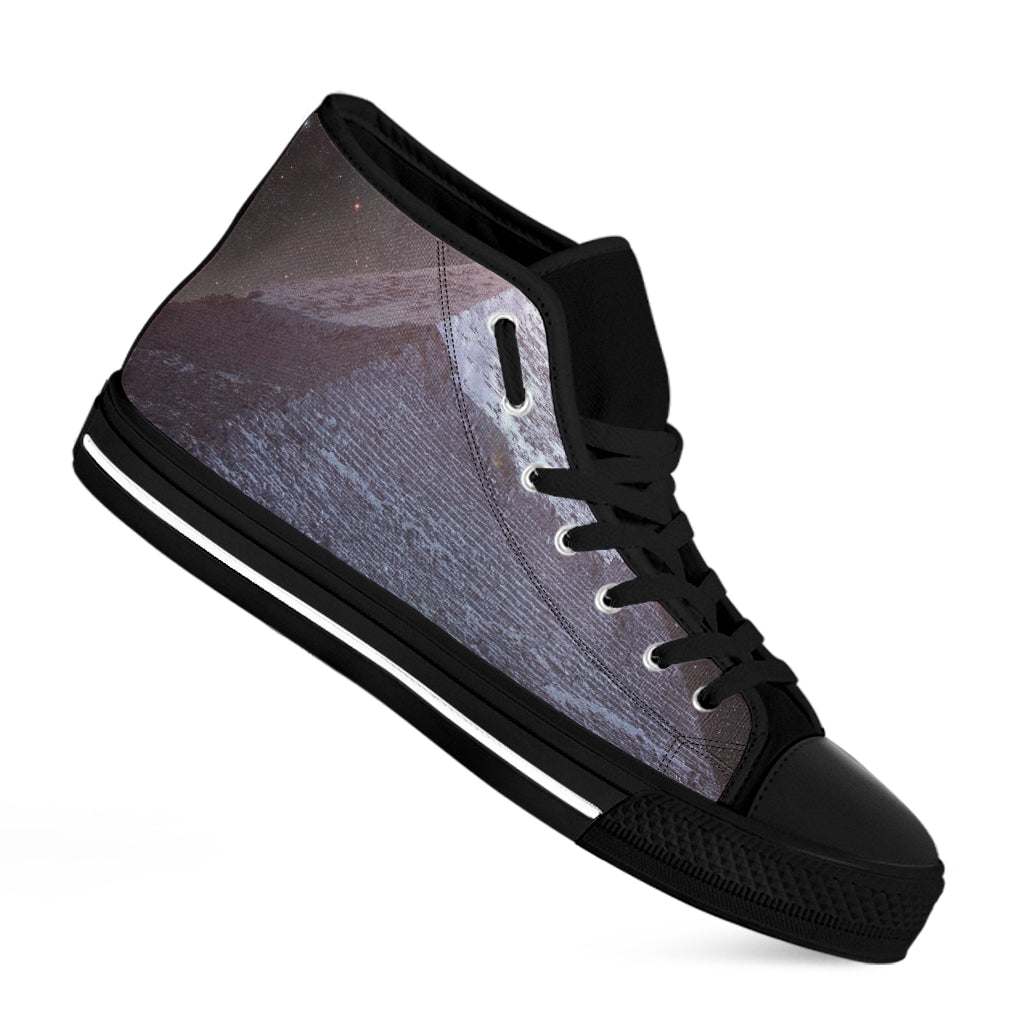 Giza Pyramid Print Black High Top Shoes