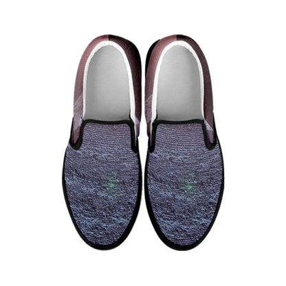 Giza Pyramid Print Black Slip On Shoes