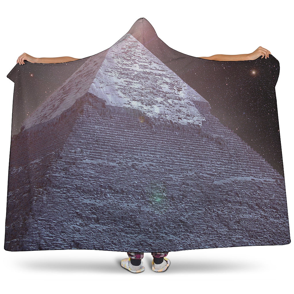 Giza Pyramid Print Hooded Blanket