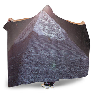 Giza Pyramid Print Hooded Blanket