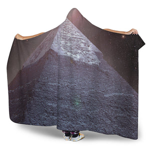 Giza Pyramid Print Hooded Blanket