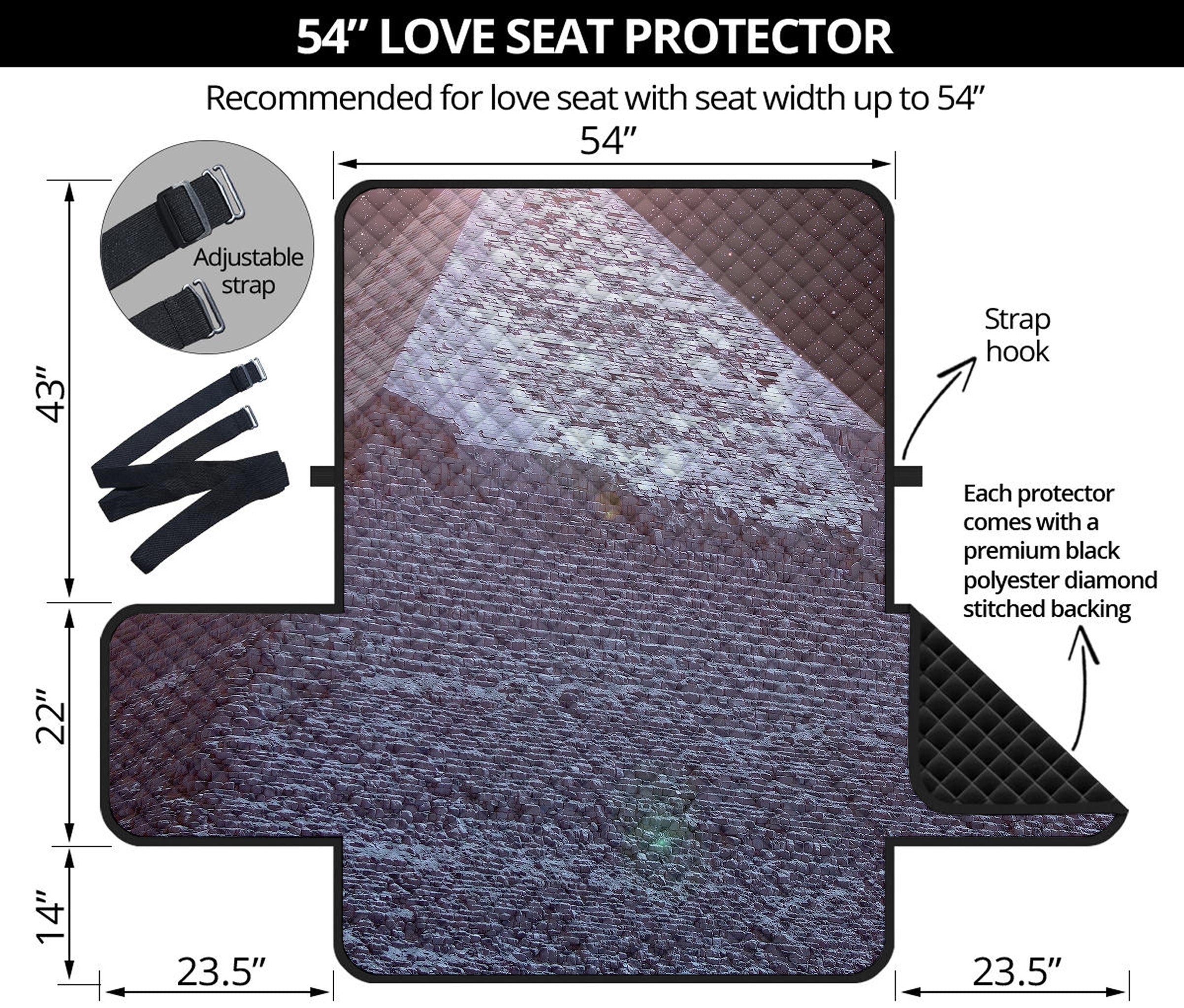 Giza Pyramid Print Loveseat Protector