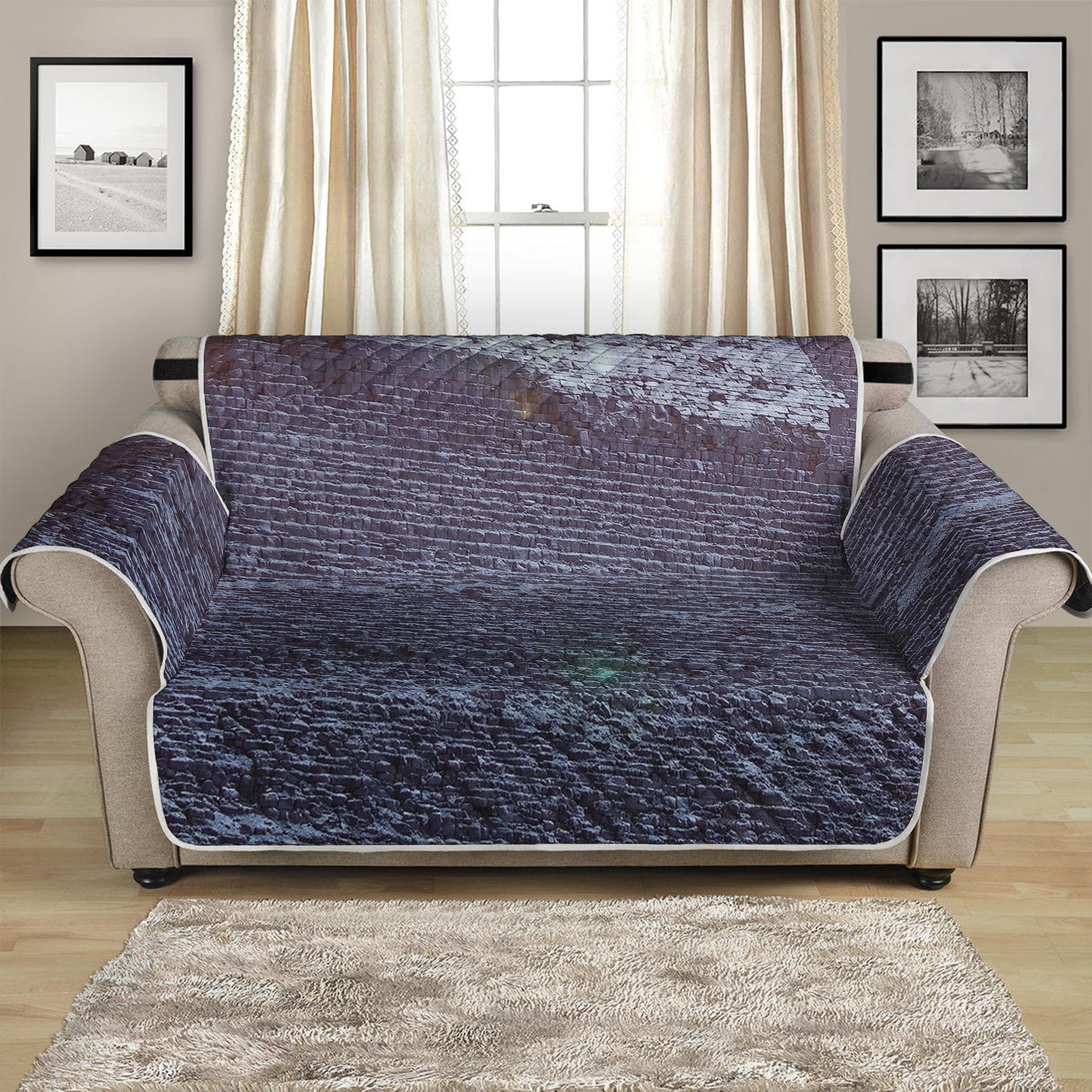 Giza Pyramid Print Loveseat Protector