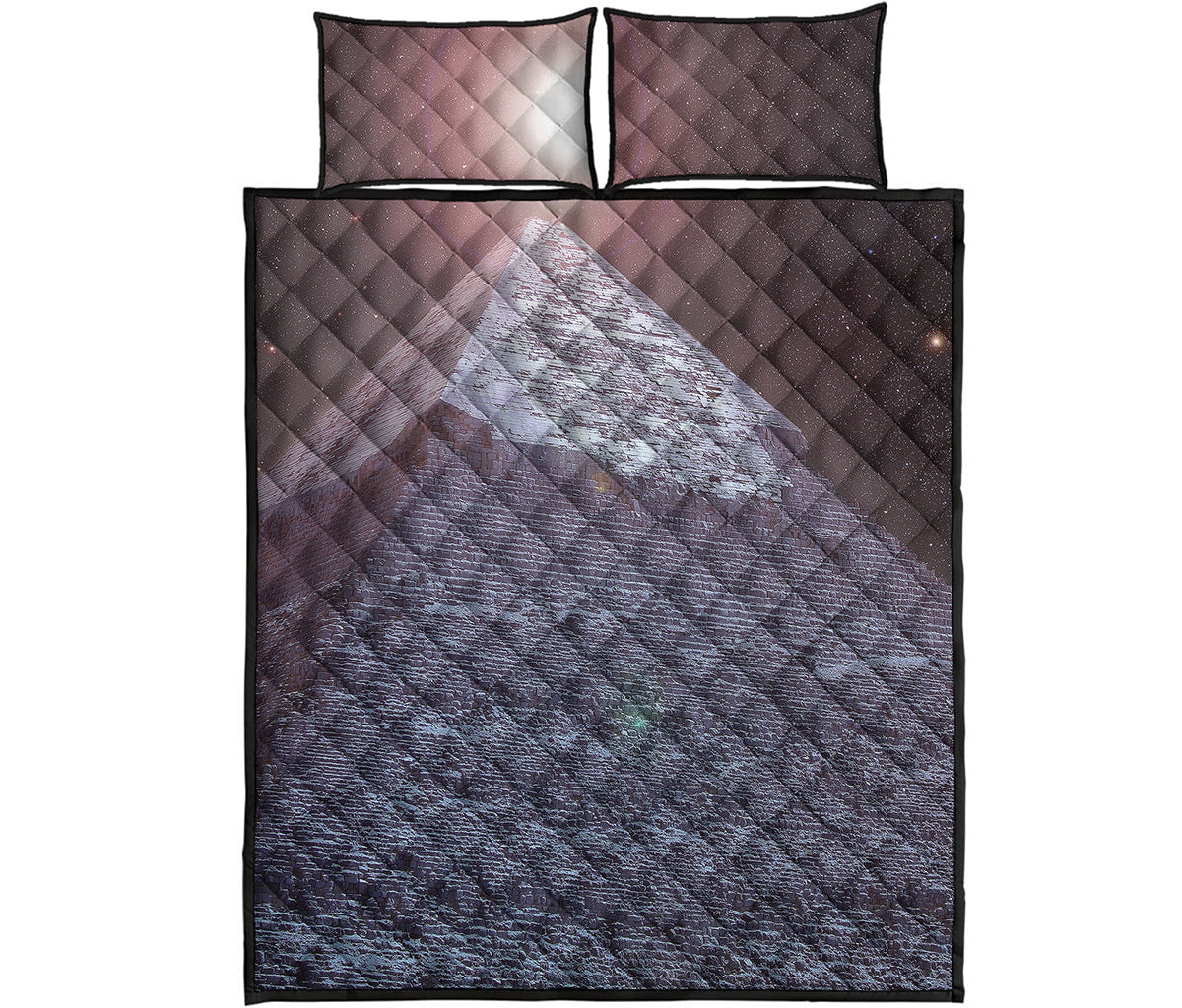 Giza Pyramid Print Quilt Bed Set