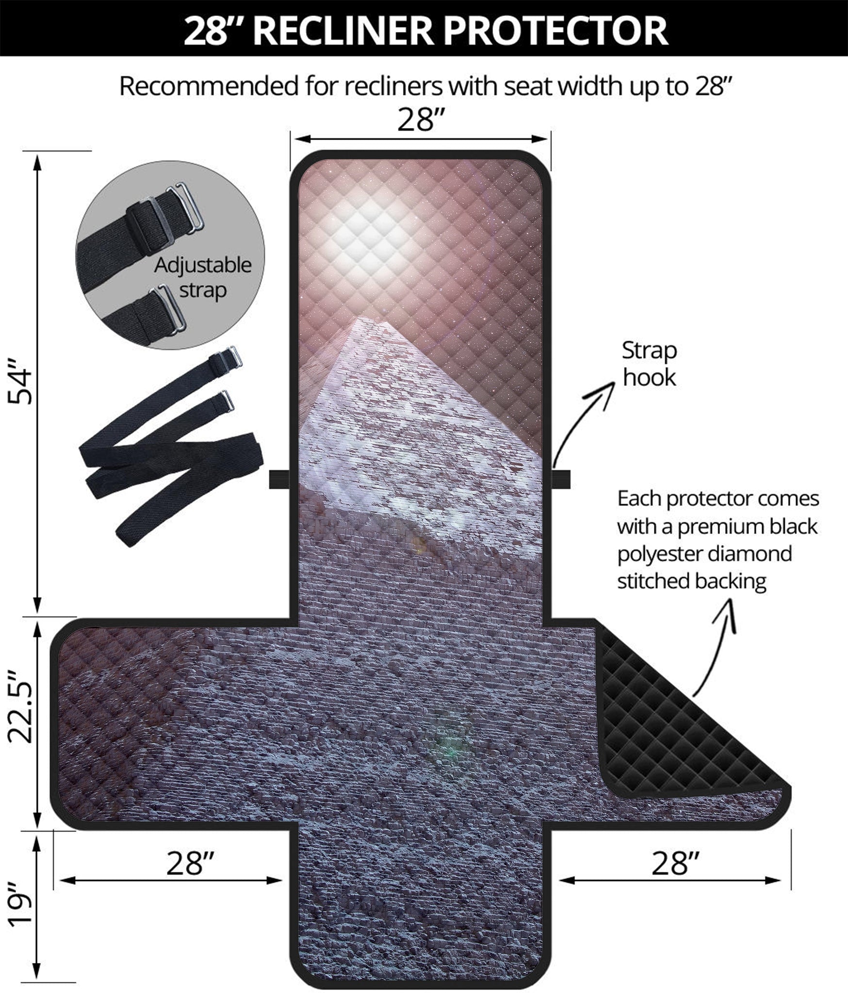 Giza Pyramid Print Recliner Protector