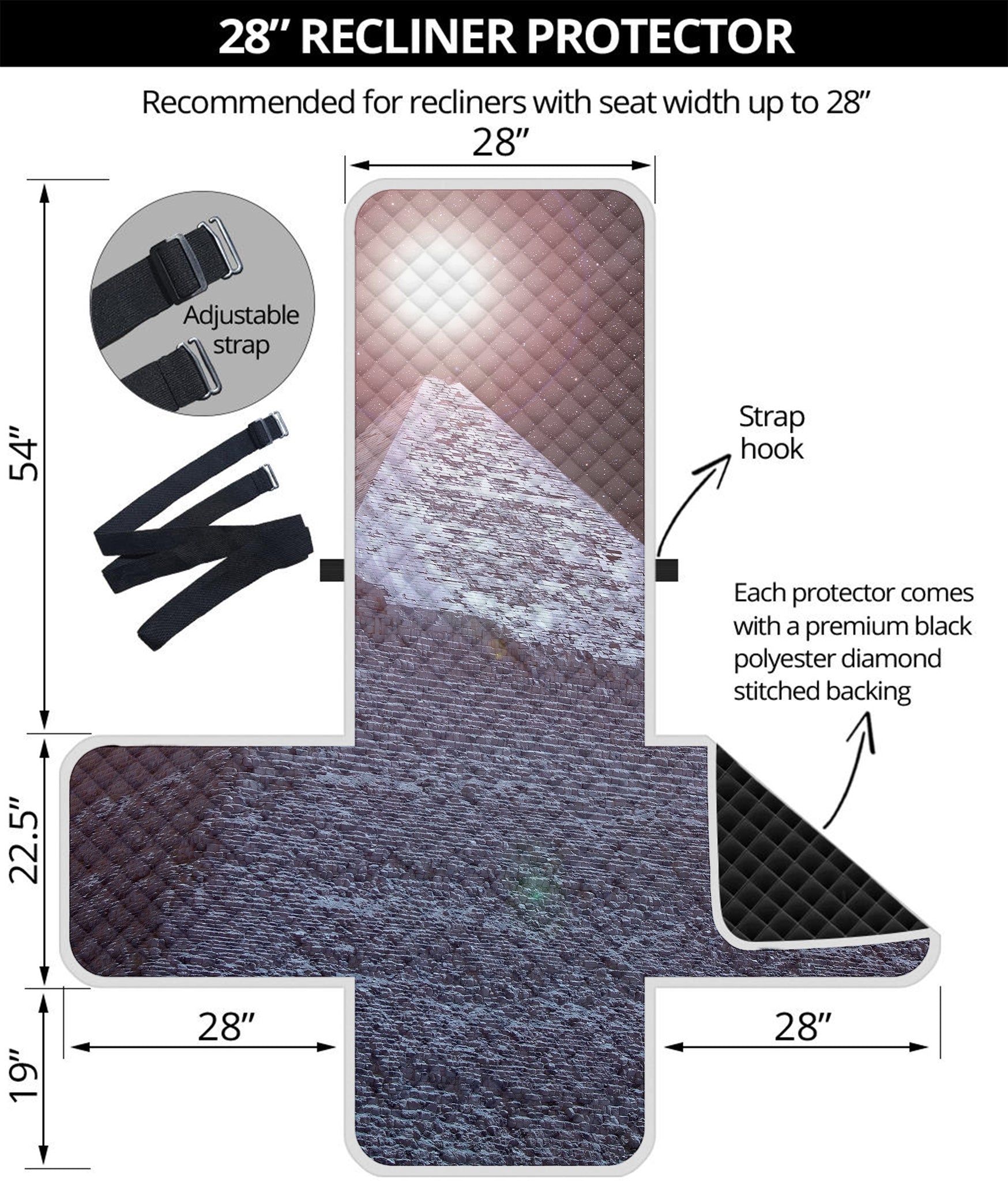 Giza Pyramid Print Recliner Protector