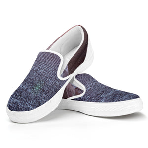 Giza Pyramid Print White Slip On Shoes