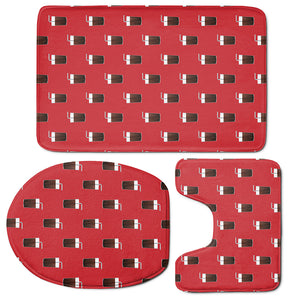 Glass Of Cola Pattern Print 3 Piece Bath Mat Set