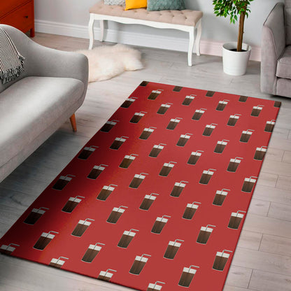 Glass Of Cola Pattern Print Area Rug