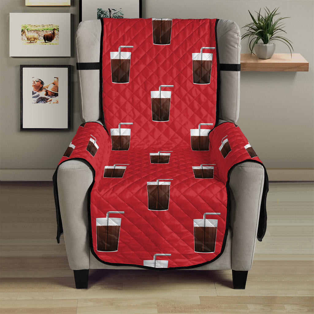 Glass Of Cola Pattern Print Armchair Protector