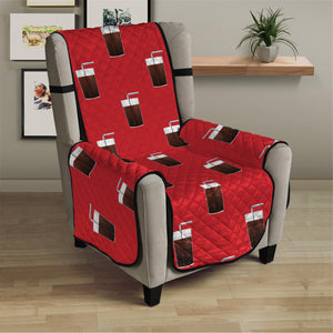 Glass Of Cola Pattern Print Armchair Protector