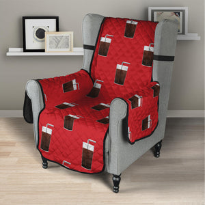 Glass Of Cola Pattern Print Armchair Protector