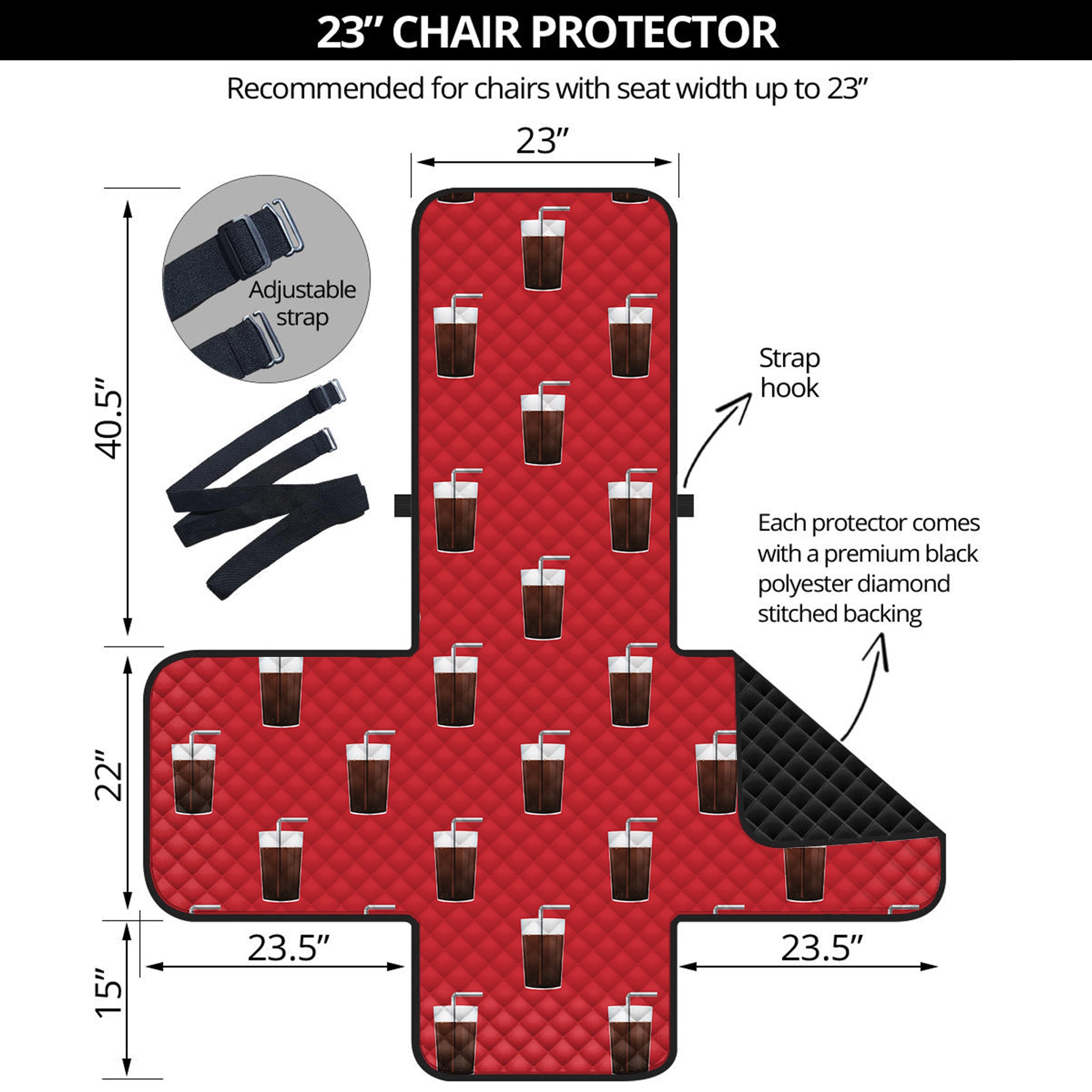 Glass Of Cola Pattern Print Armchair Protector