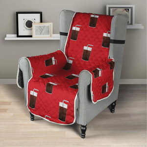 Glass Of Cola Pattern Print Armchair Protector