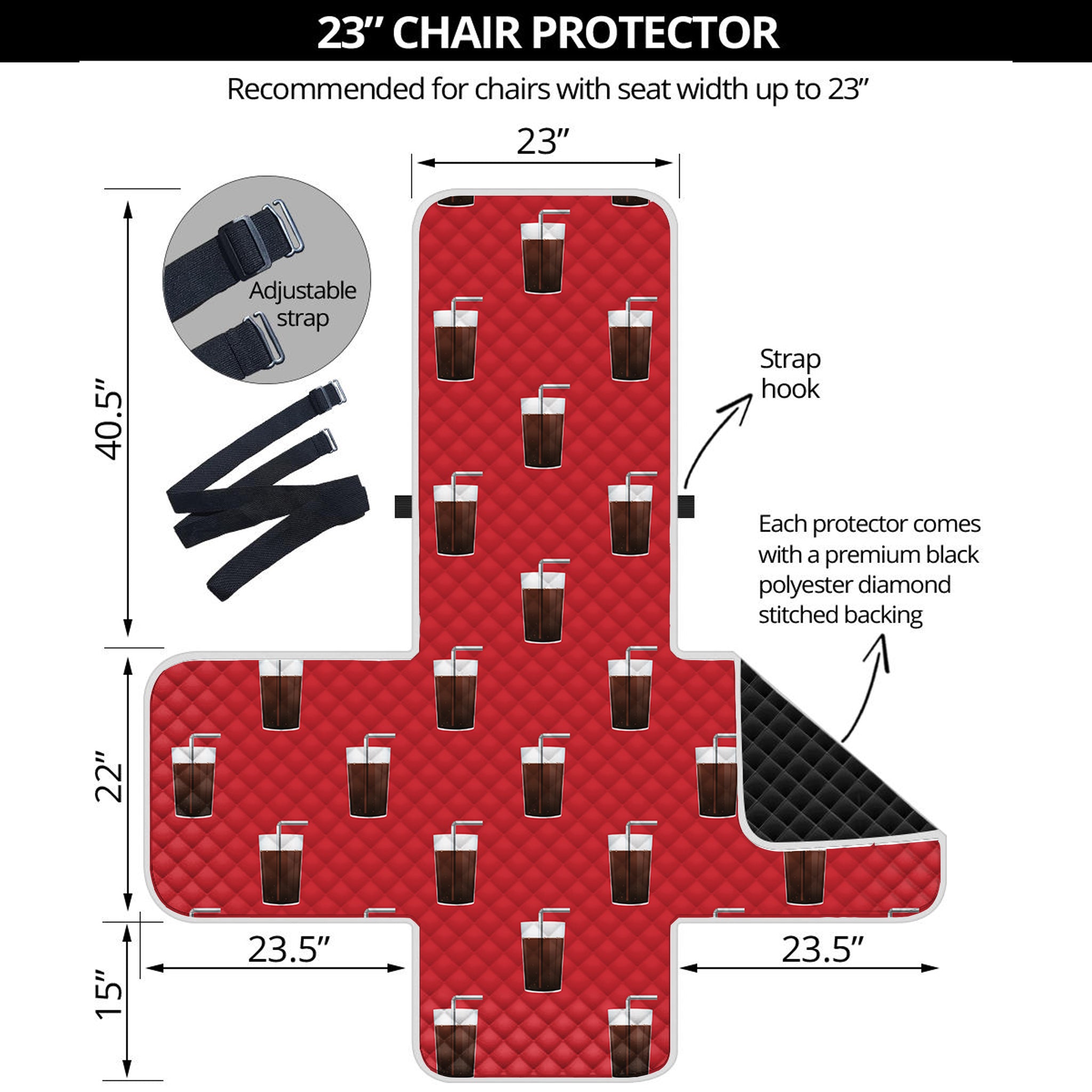 Glass Of Cola Pattern Print Armchair Protector