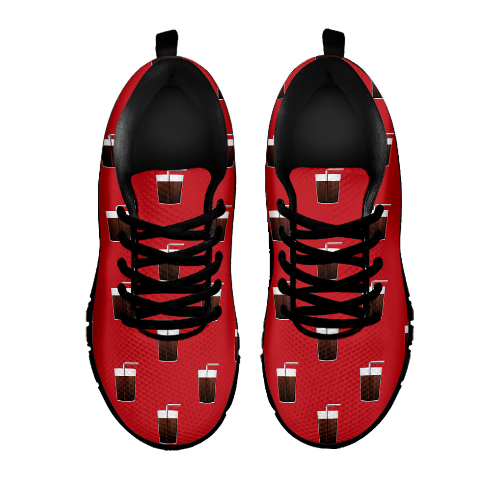 Glass Of Cola Pattern Print Black Sneakers
