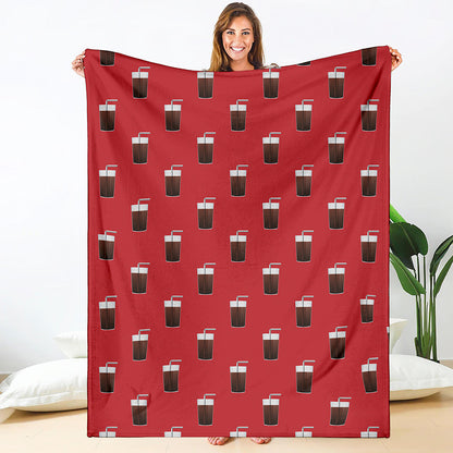 Glass Of Cola Pattern Print Blanket