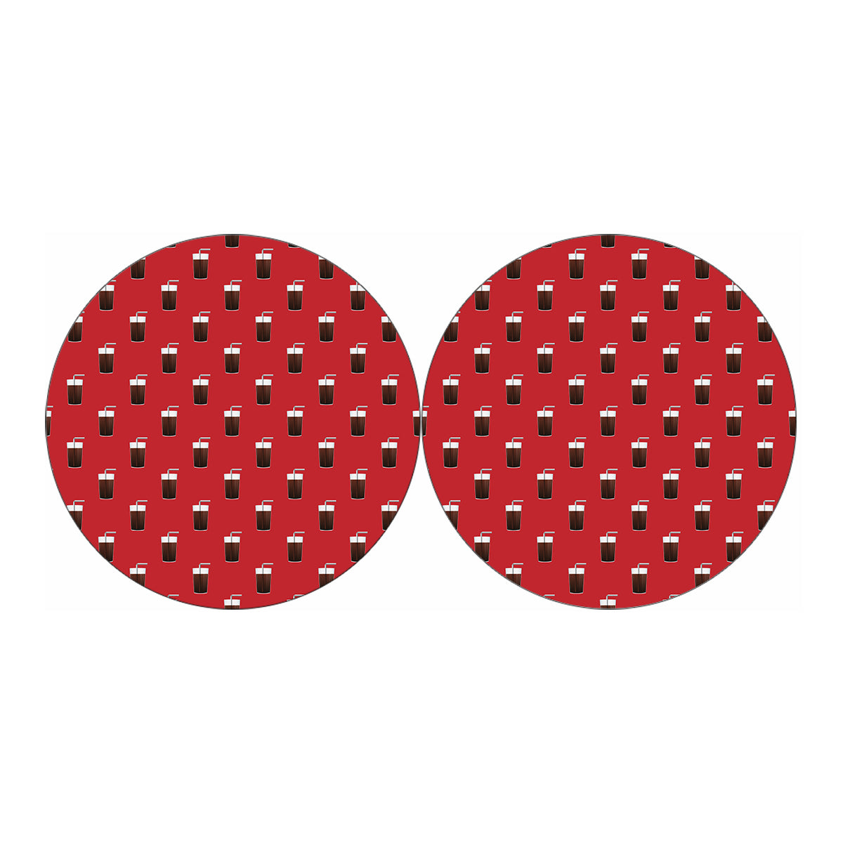 Glass Of Cola Pattern Print Car Coasters