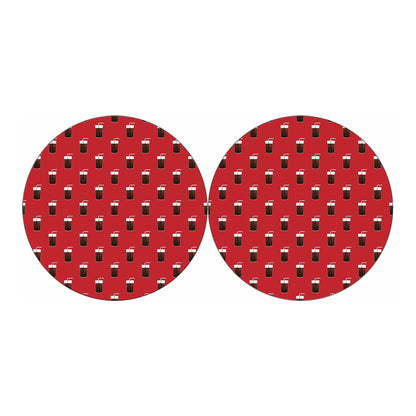 Glass Of Cola Pattern Print Car Coasters