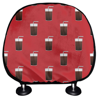 Glass Of Cola Pattern Print Car Headrest Covers