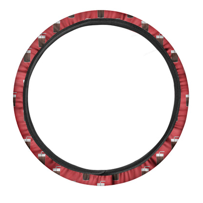 Glass Of Cola Pattern Print Car Steering Wheel Cover