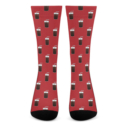 Glass Of Cola Pattern Print Crew Socks