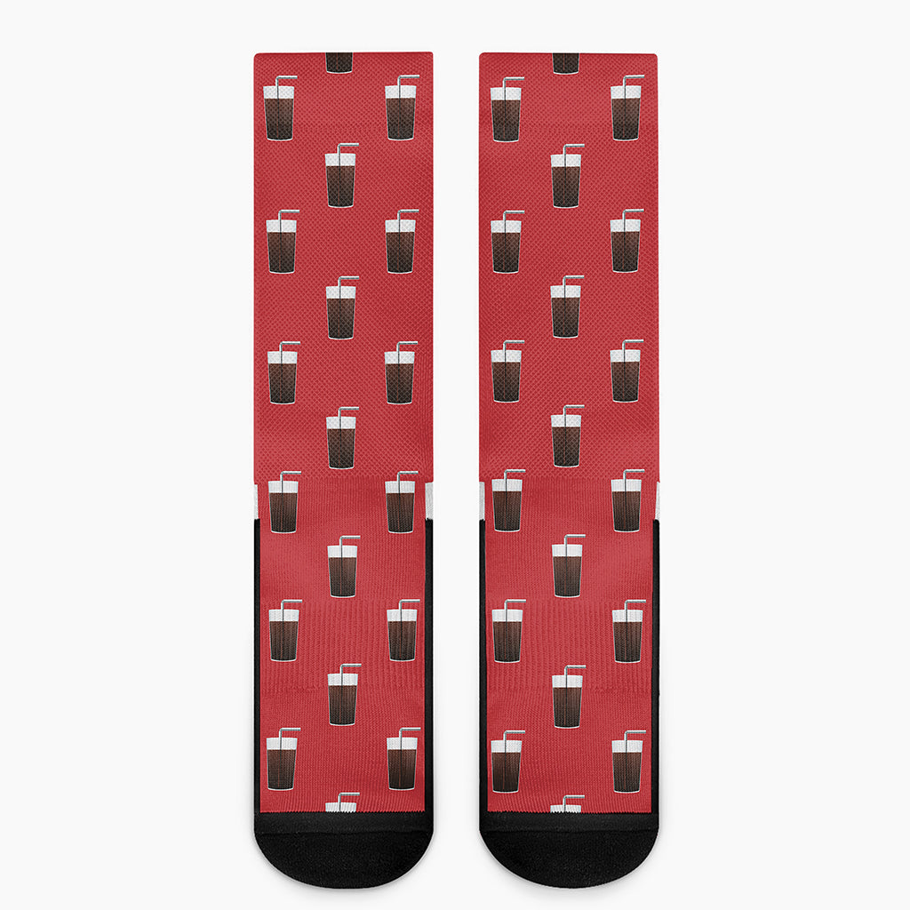 Glass Of Cola Pattern Print Crew Socks