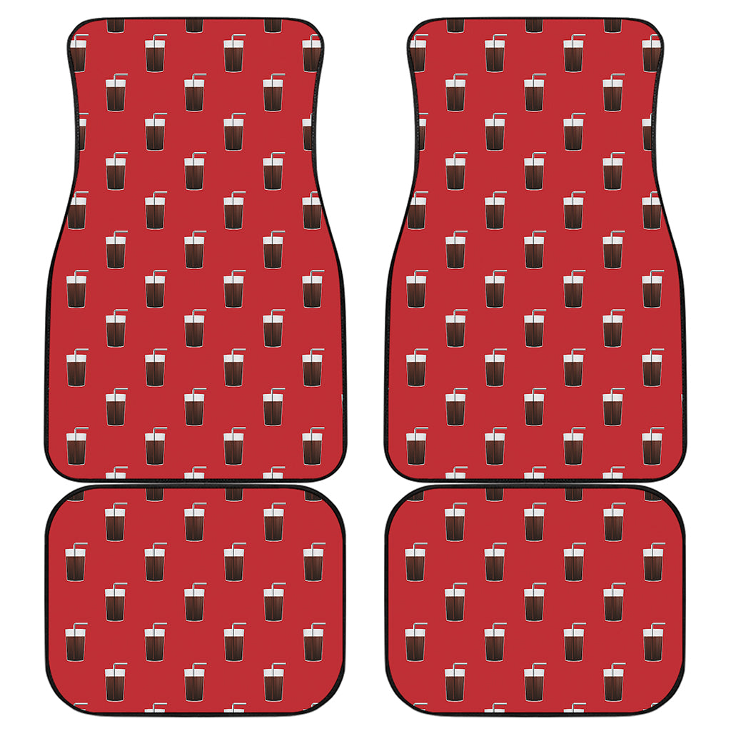 Glass Of Cola Pattern Print Front and Back Car Floor Mats