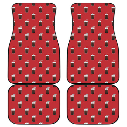 Glass Of Cola Pattern Print Front and Back Car Floor Mats
